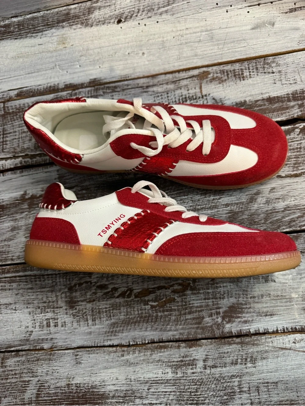 Women’s Red & White Casual Sneakers